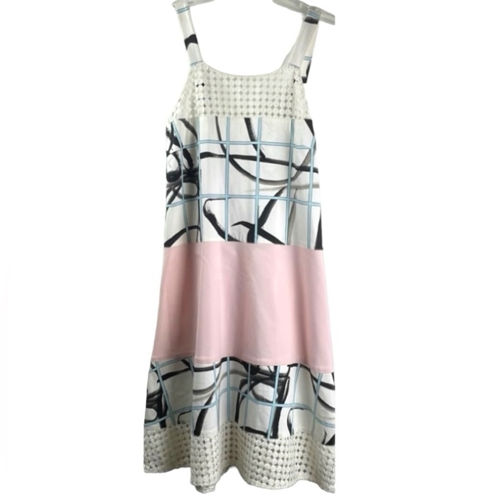 Sachin & Babi Dress A-Line Zip Adjustable Strap Multi paneled lined Dress Sz 4